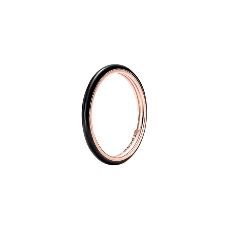 Pandora ME letter engraving ring, same style for men and women, couple model, black 189655C01 чёрный