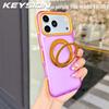 KEYSION Color blocking Magnetic 360°Ring Stand Case for MagSafe for iPhone 14 15 16 17 Pro Max Matte Shockproof Phone Back Cover