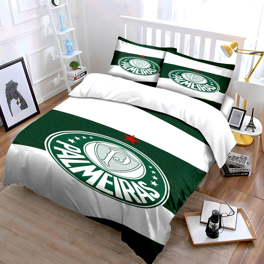 Green Palmeiras logo pattern. Bedding sets Duvet cover sets Duvet covers Pillowcases(1 * Duvet Cover 2 * Pillowcases, without duvet insert)