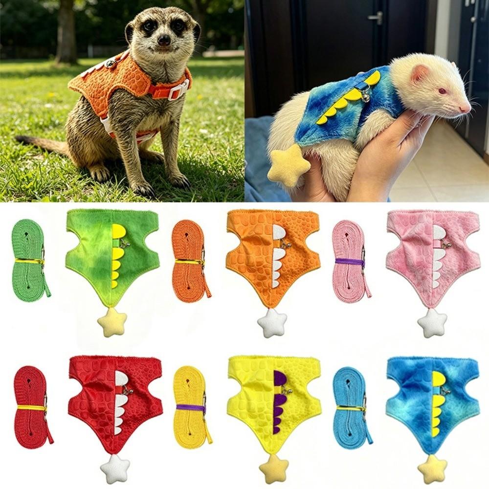 Dragon Design Small Pet Harness Leash Cartoon Hamster Chest Strap Ferret Traction Rope Training