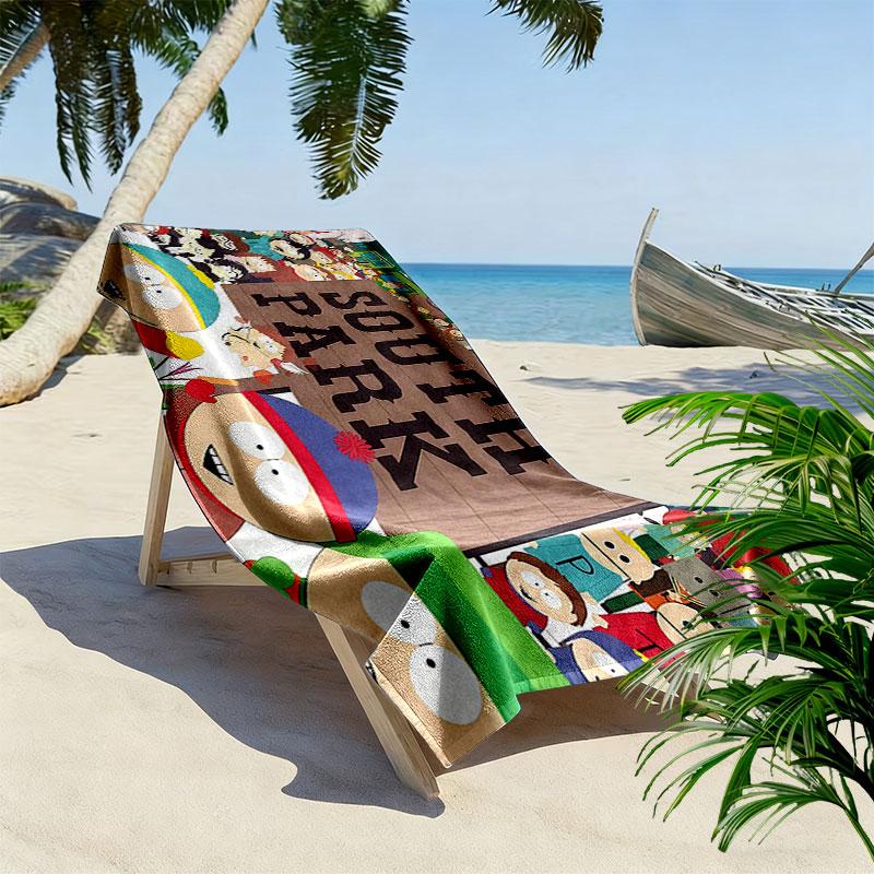South Park Cartoon Print Beach Towel, Large Soft Quick Dry Towel for Beach Camping Swimming
