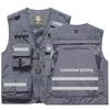 Vestă de pescuit pentru bărbați, cu buzunare multiple, pentru exterior, cu logo personalizat, disponibilă și mărimi mari