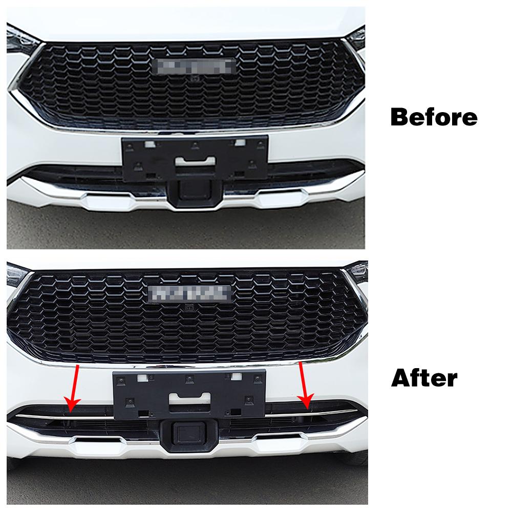 For Haval F7 F7X 2018- Front Grille Hood Lip Molding Rear Tail Trunk Door Trim Exterior Mouldings Stainless Steel