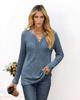 European & American Autumn/Winter V-Neck Loose Long Sleeve Women's T-Shirt