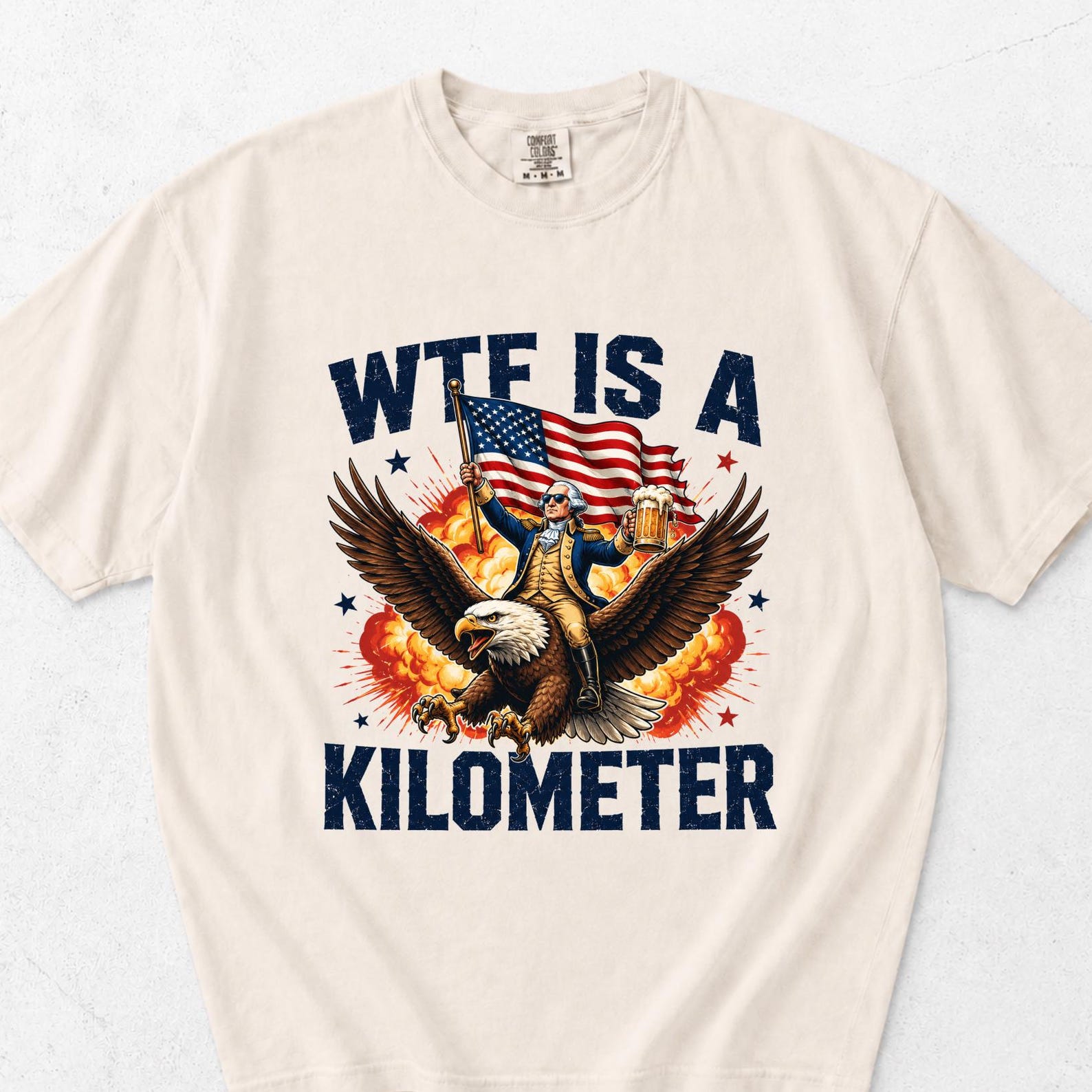 WTF Is a Kilometer Shirt, Funny 4th of July Tee, American Freedom Units XL