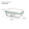 ZISIZ 1040ML 2-Compartment Glass Food Container (3-Pack)