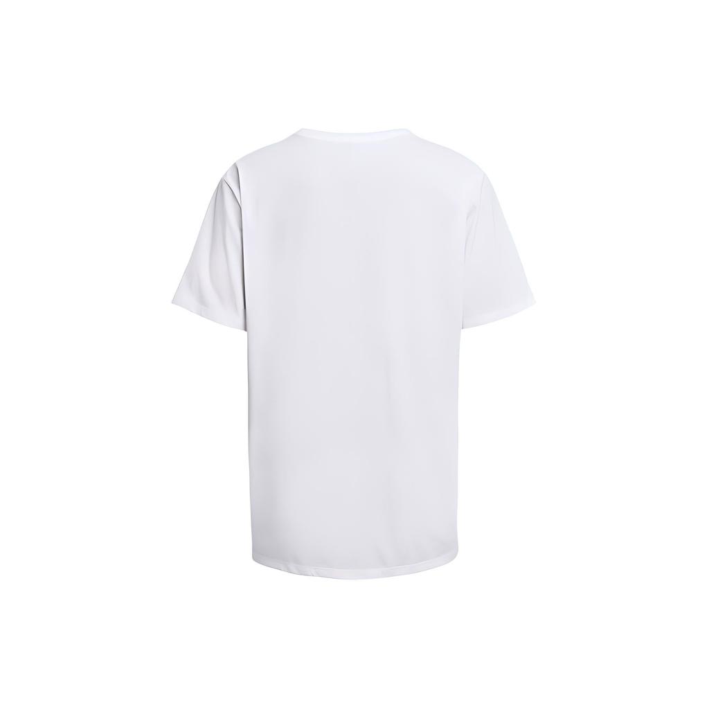 Under Armour Letter Logo Print Round Neck Pullover Short Sleeve T-Shirt Women Tops White 1387193-100