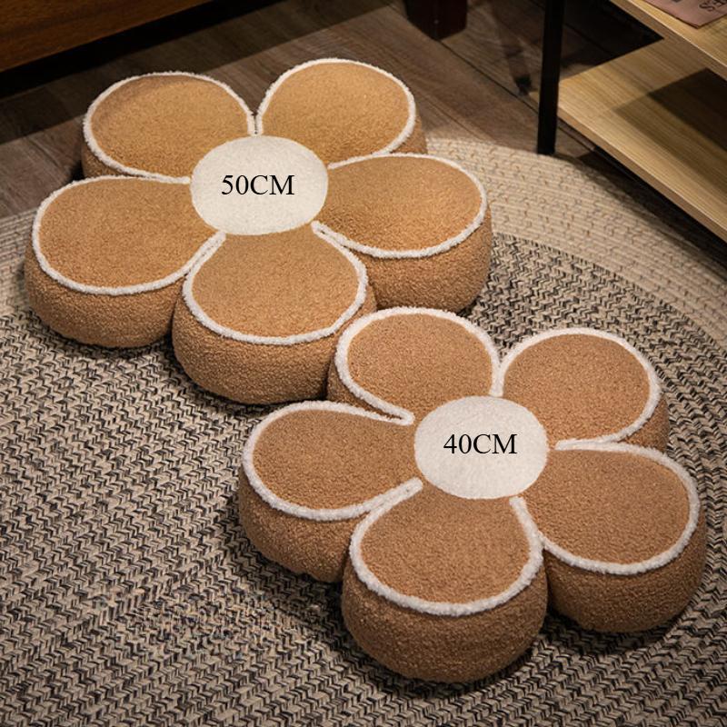 40/50cm Flower Pillows Soft Flower Shaped Floor Cushion for Living Room Bedroom Sofa Couch Winter Warm Decoration