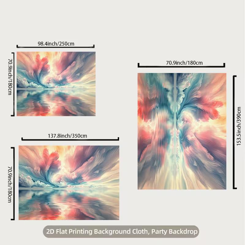 2D Abstract Cloudscape Backdrop Colorful Lake Photo Studio Background