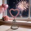 Valentine's Day Heart Tree Topper Pink Velvet Heart Tree Topper Ornament for Home Wedding Holiday Party Supplies
