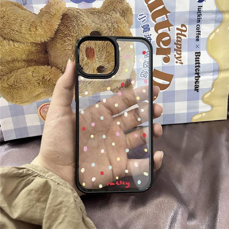 Cute Korean Ins Colorful Polka Dot Mobile Phone Case for IPhone 11 12 14 15 16 Pro Sweet Cool Case for IPhone 13 Pro Max Fundas