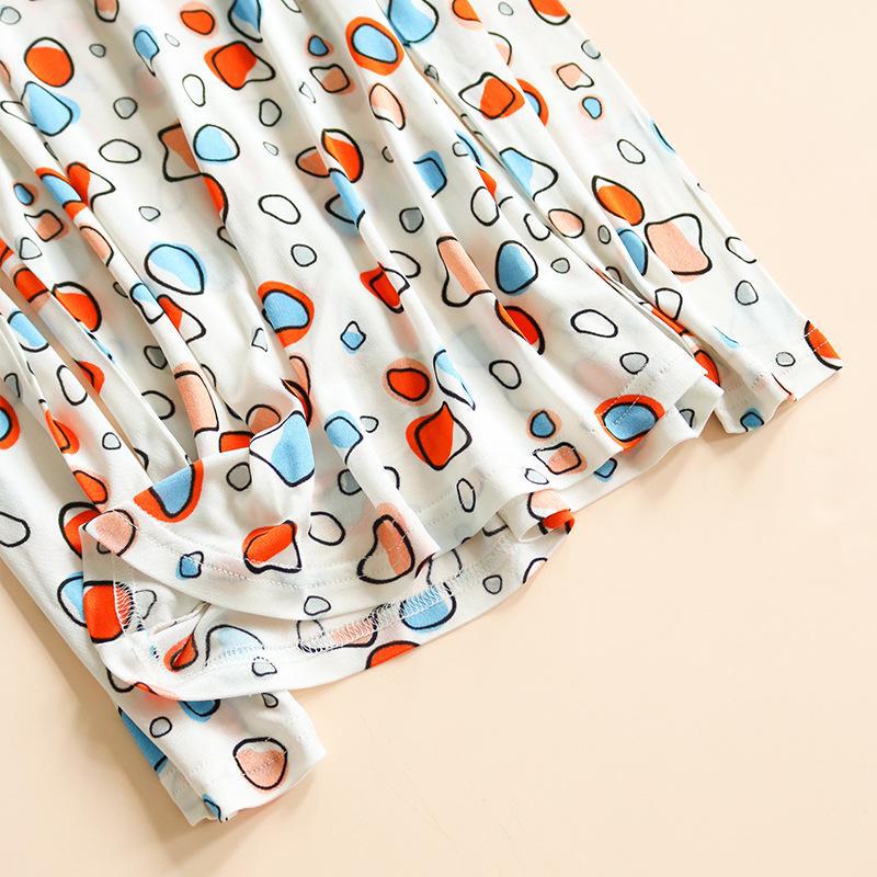 Tangge Silk Autumn/Winter Warm Printed Knitted Underwear Set