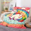 3D Cute Dream Unicorn Cartoon Girl Soft Flannel Blanket for Beds Bedroom Sofa Picnic,Throw Blanket for Outdoor Leisure Nap Gift