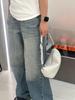 Korean Style Crescent Women's Handbag - Genuine Leather, Large Capacity, Versatile Shoulder Bag