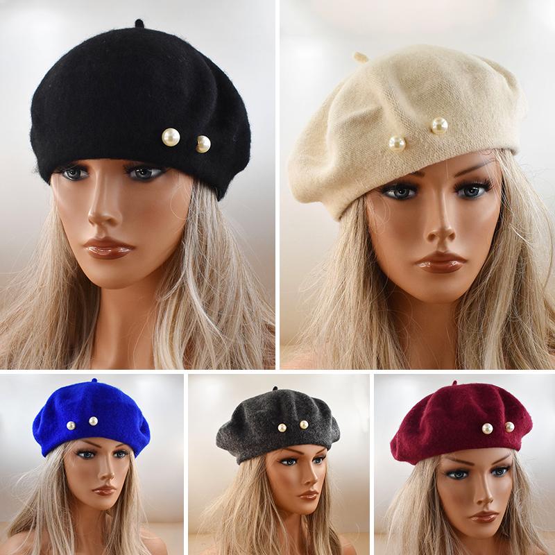 56cm Malířská čepice Lehký Perlový Baret Retro Kšiltovka Vintage Tenká Vintage Vlna Francouzská Dámská Podzimní