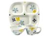 Arita Hasami Ware Daishingama Saika (Blue) Kids' Plate, Mini Bowl, and Mini Mug 3-Piece Set 32507