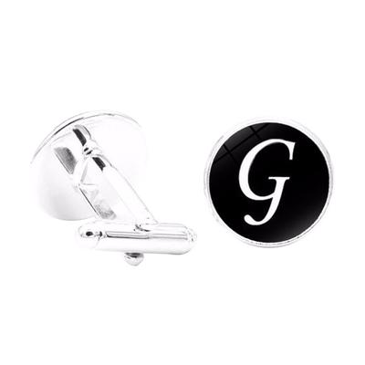 1 Pair Letter Cufflink Wedding Formal Initial Alphabet Stainless Steel Cufflink