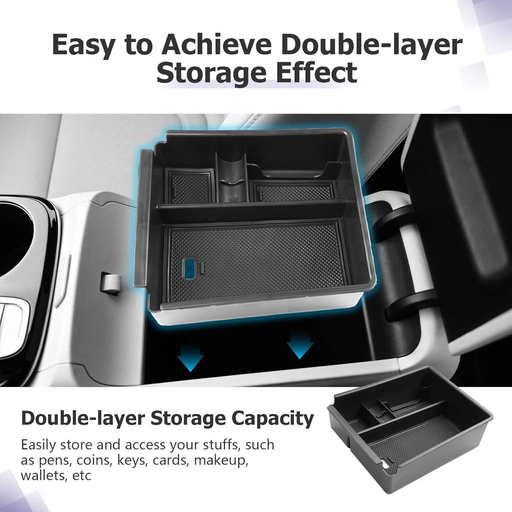 LUWU 2025 2026 Tucson Accessories For -2025 2026 Hyundai Tucson Center Console Organizer Armrest Storage Box Armrest Console Organizer Ert Tray