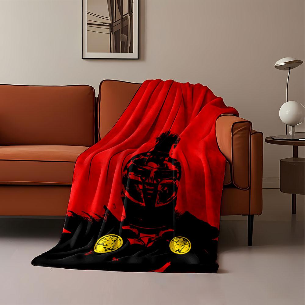 Red Warrior Silhouette print blanket soft and cozy perfect for the living room bed sofa or a nap,gift
