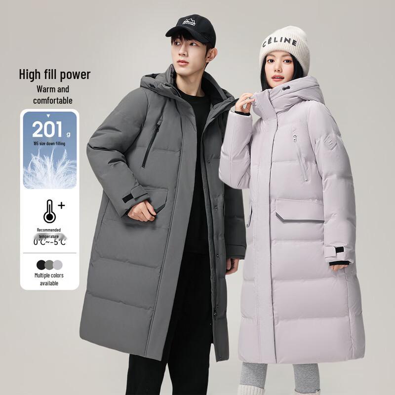 Snow Flying Couple s Long Hooded Down Jacket 170/92A