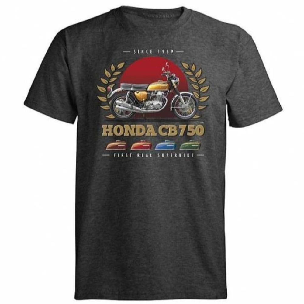 Honda Herren und Damen T-Shirt Sommer Marke Baumwoll-T-Shirt Honda 750 Seit 1969 Kurzärmlig Frühling Herbst Motorrad Radsport Oberteil XL