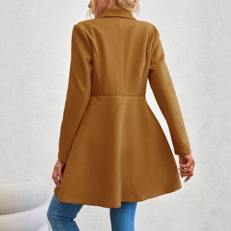 JKASHDK جاكيتات ومعاطف بولو بأكمام طويلة ورقبة دائرية للنساء كاجوال بطبعات ألوان سادة لفصل الخريف والشتاء