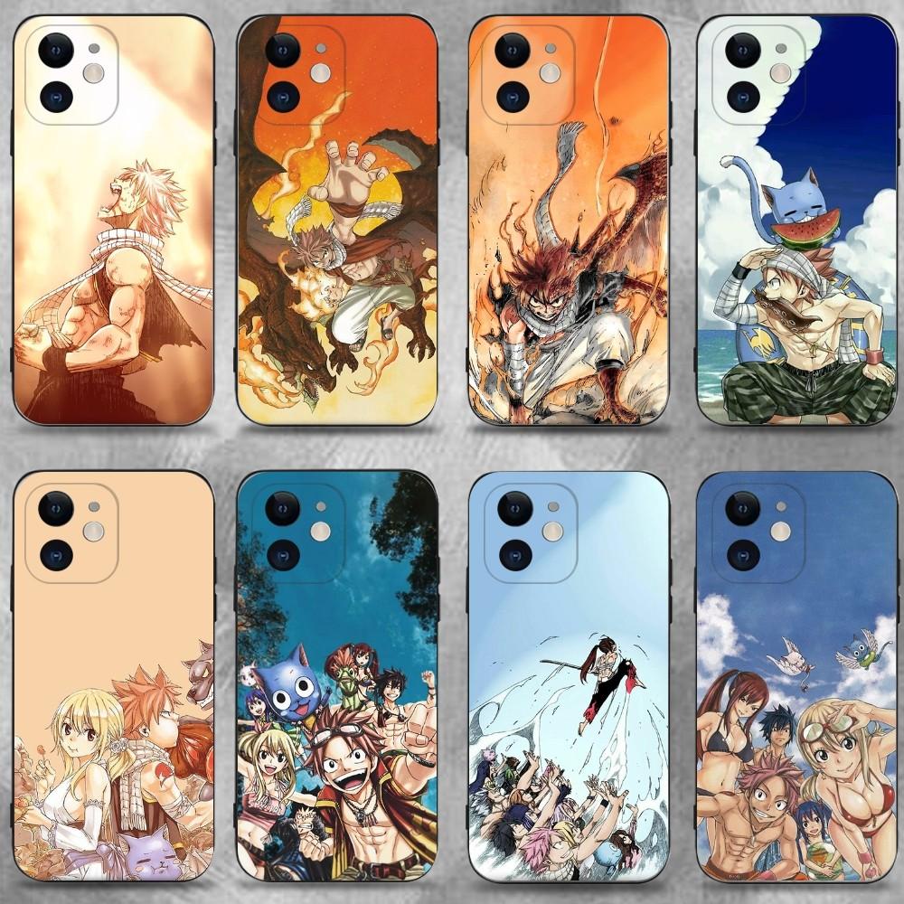 Fairy Tail Natsu Dragneel Phone Case For iPhone 16,15,14,13,12,11 Plus,Pro Max,XS,X,XR,SE,Mini,8,7,Soft Silicone Black Cover
