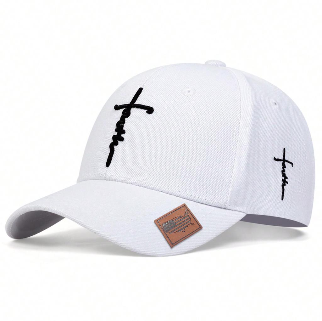 Men Sword Cross Embroidered Baseball Cap Outdoor Adjustable Sunscreen Leisure Hat Spring Autumn Travel Tourism Beach Vacation
