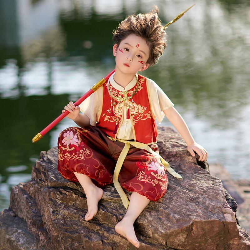 Children's Nezha Hanfu Summer Cosplay Costume Set