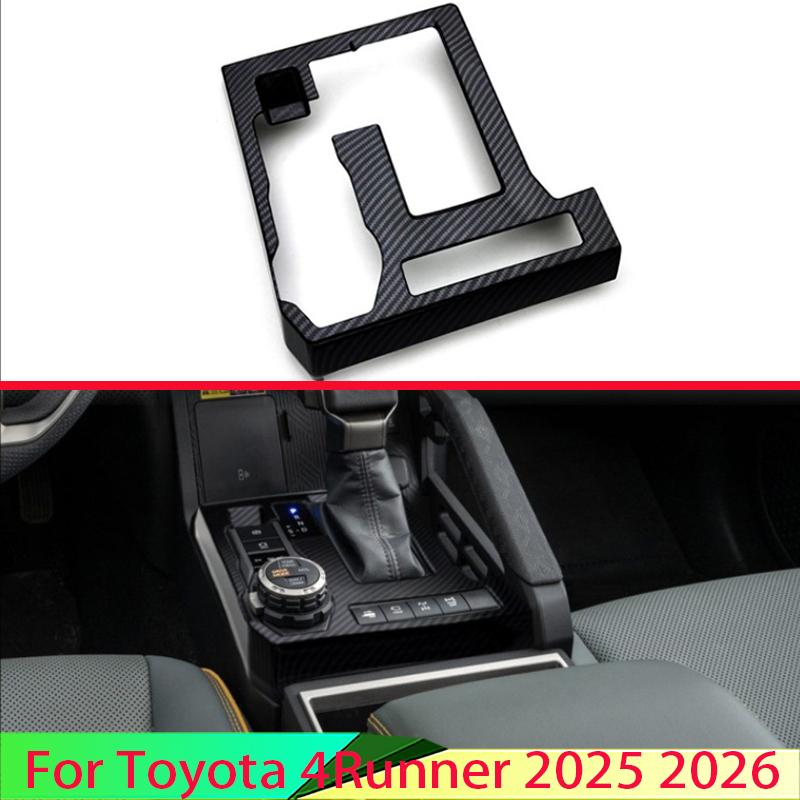 For Toyota 4Runner 2025 2026 Car Accessories Carbon Fiber Style Gear Shift Panel Center Console Cover Trim Frame