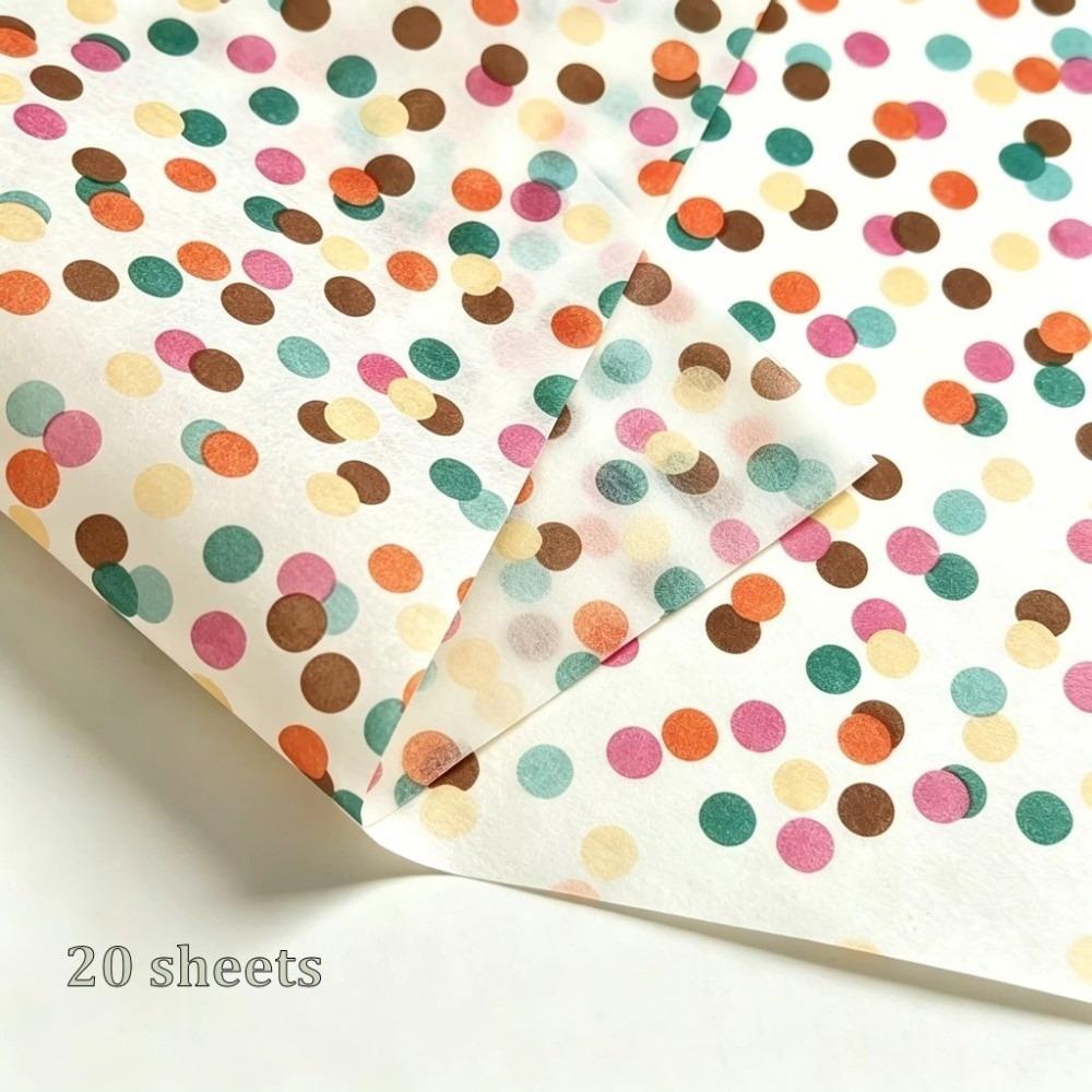 20Pcs Four-Color Christmas Wrapping Paper Polka Dot Pattern Gift Wrapping Paper Wedding