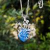 Collier Pendentif Cœur Humain Luminescent dans le Noir pour Halloween Alliage de Zinc Collier Hip Hop Lumineux Bijoux de Costume de Fête