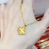 Gold-Plated Four-Leaf Clover Necklace: Niche Design, New Chinese Style, Light Luxury, Elegant Clavicle Chain, Versatile and High-End