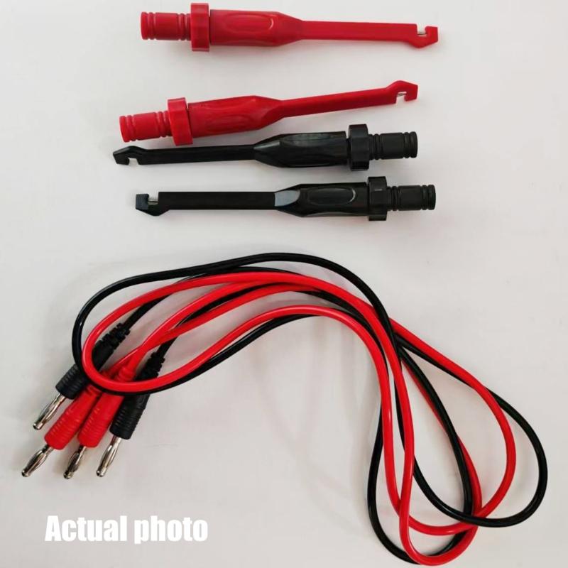 2 Set Electric Wire Piercing Probe Clip Multimeter Test Leads Set Puncture Probes 4mm Banana Plug Automotive Test Leads