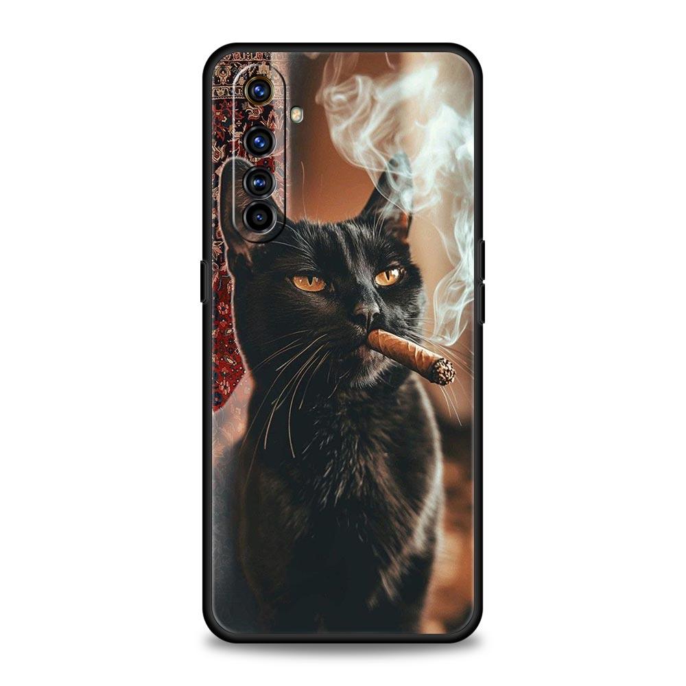

Fashion Kitten Smoking Pattern Soft TPU For Realme 13 12 11 10 9 Pro Plus GT3 GT2 C21 C25 C35 C53 C55 C67 Pro Phone Case Cover Realme GT 6 5G
