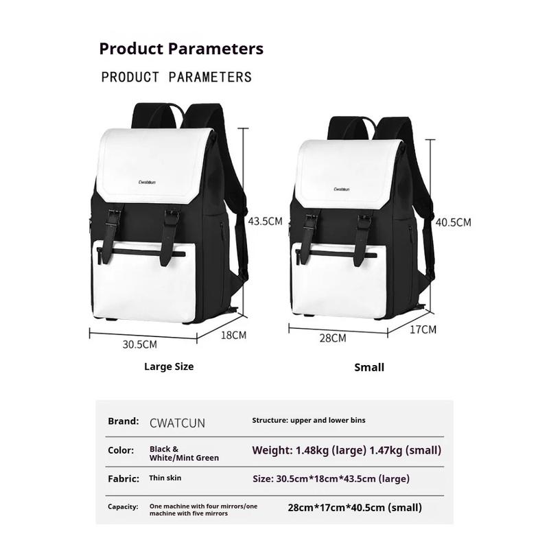 Waterproof SLR Camera Bag With Upper Lower Compartments And Color-Blocking Design Dual-Shoulder Camera Backpack