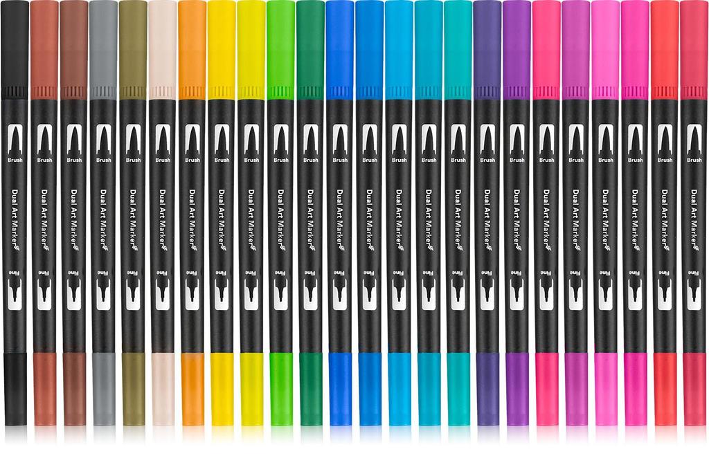 Set of double-sided watercolour markers - 24 colours