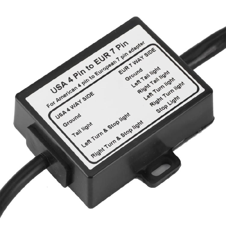 4 Pin to 7 Pin Converter Adapter for Stable Trailer Lighting System Enhanced Driving Safety Secure Brake Light Function