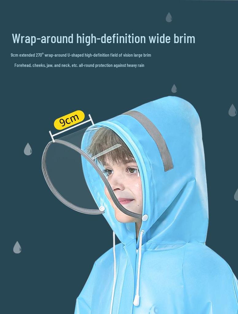 Cartoon Kinder Wasserdichtes Poncho mit Rucksackplatz - Verdickter Ganzkörper-Regenmantel für Grundschuljungen & -mädchen