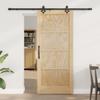 vidaXL Sliding Door with Hardware Set 86x198.5 Cm Solid Pine Wood 3333538