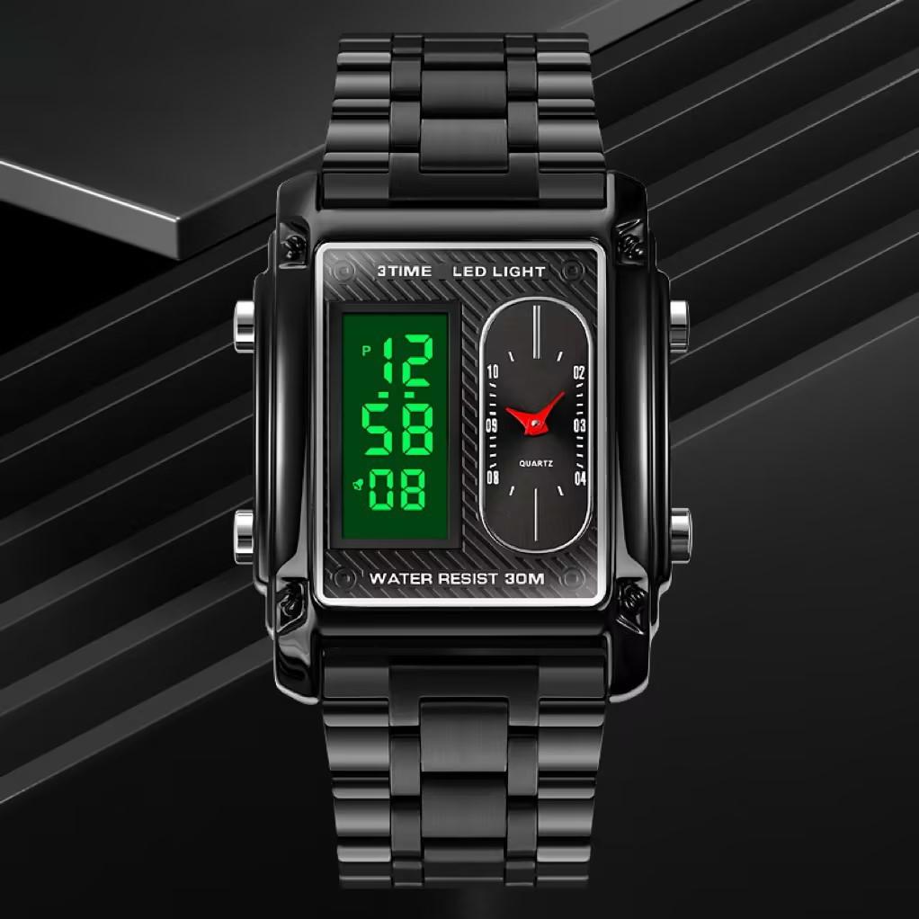 Men's Watch Fashion Casual Creative Electronic Watch Dual Movement Multifunctional Waterproof Watch Men's Watch