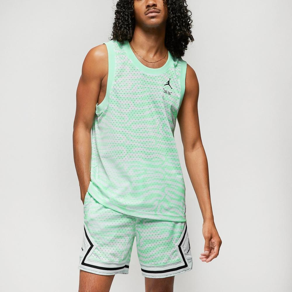 Jordan Irregular Patterned Letter Print Mesh Training Tank Top Men Tops Foam-Mint-Green DM1825-379