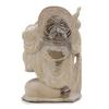 Happy Buddha Statue Bring Wood Whitewash 30cm
