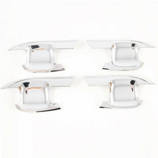 Chrome 4X Exterior Door Handle Bowl Cover Trim For Ford Explorer 2020-2024