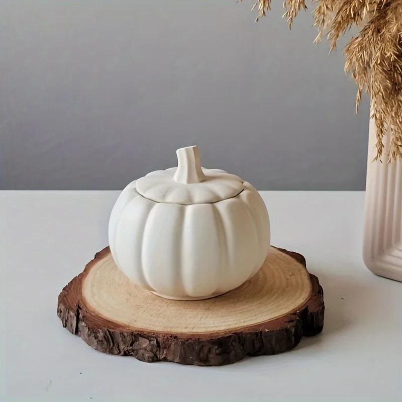 1set Halloween Pumpkin Candle Holder Silicone Mold DIY Wax Container Making Home Aromatherapy Gypsum Decorative Item Storage Jar