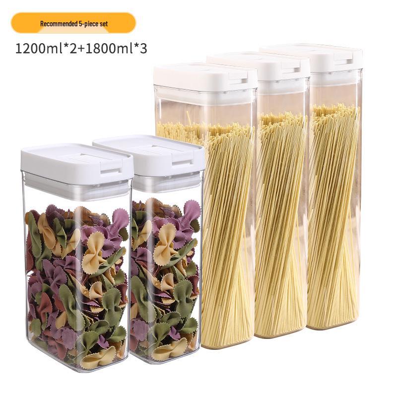 Rectangular Airtight Food-Grade Noodle Storage Jar for Kitchen