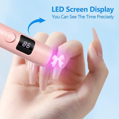 YIKOOLIN Portable Handheld UV Nail Lamp LED Mini Nail Dryer with LCD Screen USB for Gel Nails USB Rechargeable Nail Light