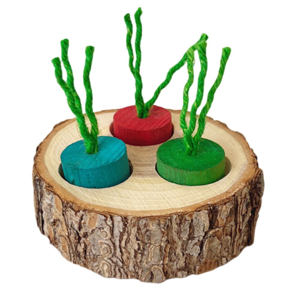 Malá hračka na krmení pro morčata Dřevěné krmítko pro králíky Hračka na krmení Puzzle deska Tréninkové pamlsky pro malá zvířata Krmítko