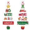 6pcs Christmas Door Pendant Decoration Cartoon Assembly Xmas Tree Hanging Flag Merry Christmas Party Supplies