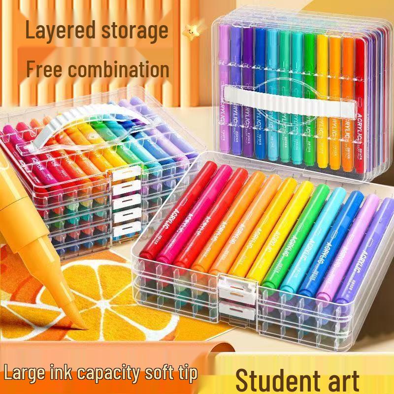 Acrylic Soft Tip Watercolor Pen for Kids - Non-Bleeding, Ideal for Layering on Special Paper.